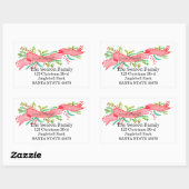 引っ越しました/新しい住所、水彩クリスマス 長方形シール (シート)