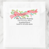 引っ越しました/新しい住所、水彩クリスマス 長方形シール (バッグ)