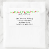 引っ越しました/新しい住所、水彩クリスマス 長方形シール (バッグ)