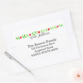 引っ越しました/新しい住所、水彩クリスマス 長方形シール (封筒)