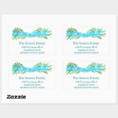 引っ越しました/新しい住所、水彩クリスマス 長方形シール (シート)