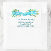 引っ越しました/新しい住所、水彩クリスマス 長方形シール (バッグ)