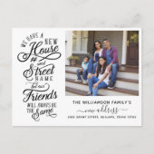 引っ越しました |新しい家の番号と通り名の写真 案内ポストカード (正面)