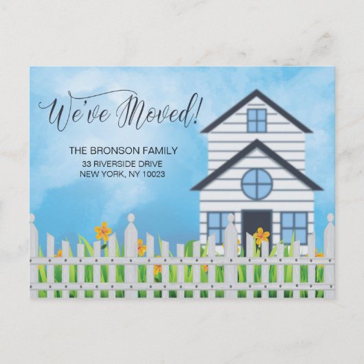 引っ越しました!新しい自宅案内はがき 案内ポストカード (正面)