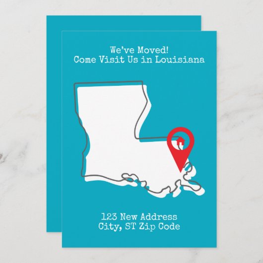 引っ越しました!来ルイジアナ州を訪問 案内状 (正面/裏面)