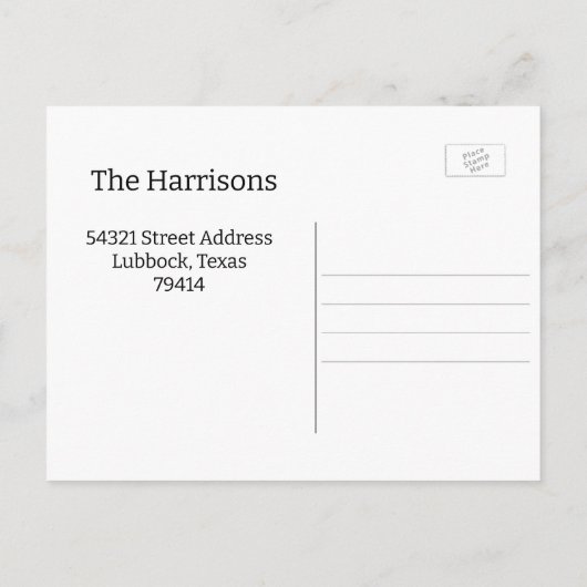 引っ越しました、水彩童話し家はがき ポストカード (裏面)