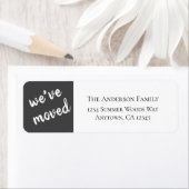 引っ越しました |炭モダン差出人住所ラベル ラベル (インサイチュ)