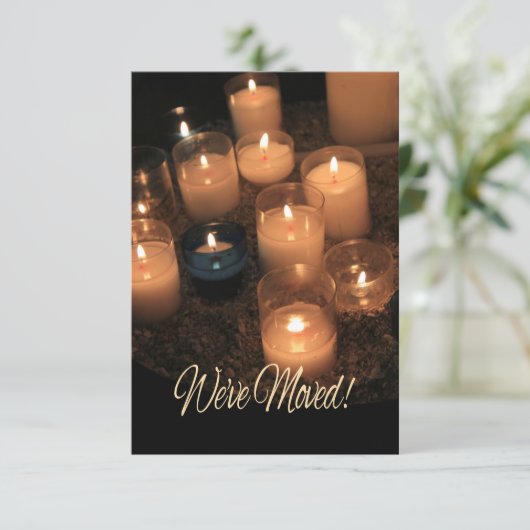 引っ越しました!燃えるろうそくクリスマス 招待状 (スタンド正面)