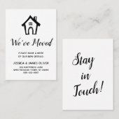 "引っ越しました"白黒カードとリトルハウス付き 名刺 (正面/裏面)