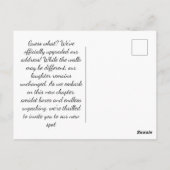 引っ越しました!笑いの準備！ ポストカード (裏面)