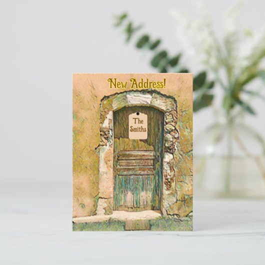 引っ越しました!素朴絵を描戸 ポストカード (スタンド正面)