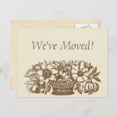 引っ越しました!茶色の花 案内ポストカード (正面/裏面)