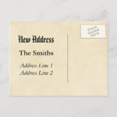 引っ越しました!茶色の花 案内ポストカード (裏面)