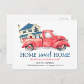 引っ越しました | 赤貨物自動車住所の変更 案内ポストカード (正面/裏面)