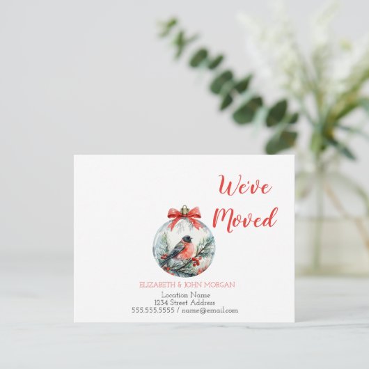 引っ越しました，赤（鳥）ショウジョウコウカンチョウ球発表 案内ポストカード (スタンド正面)
