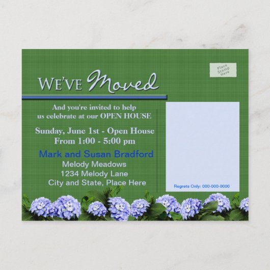 引っ越しました-郵便はがき-オープンハウスおよびか通知 インビテーションポストカード (裏面)