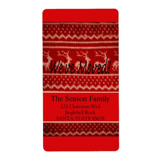 引っ越しました!醜いクリスマスセーター ラベル (正面)