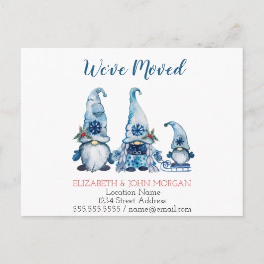 引っ越しました、青格言 案内ポストカード (正面)