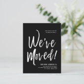 引っ越しました | 黒ミニマルの新しい住所はがき ポストカード (スタンド正面)