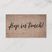 "引っ越しました"Burlap手書きタイポグラフィカード 名刺 (裏面)