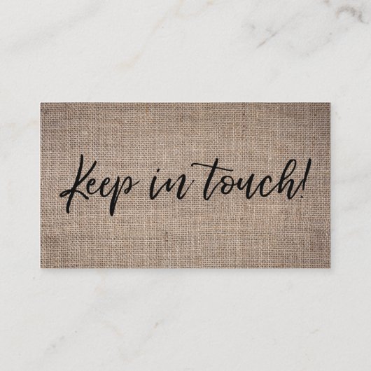 "引っ越しました"Burlap手書きタイポグラフィカード 名刺 (裏面)