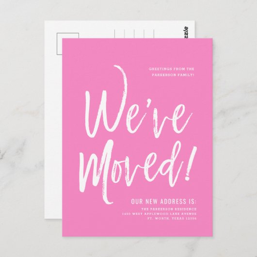 引っ越しました | Taffyミニマル新着住所はがき ポストカード (正面/裏面)