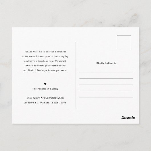 引っ越しました | Taffyミニマル新着住所はがき ポストカード (裏面)