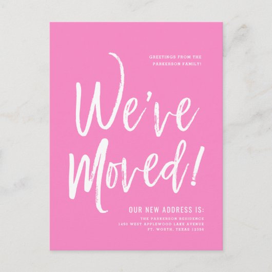 引っ越しました | Taffyミニマル新着住所はがき ポストカード (正面)