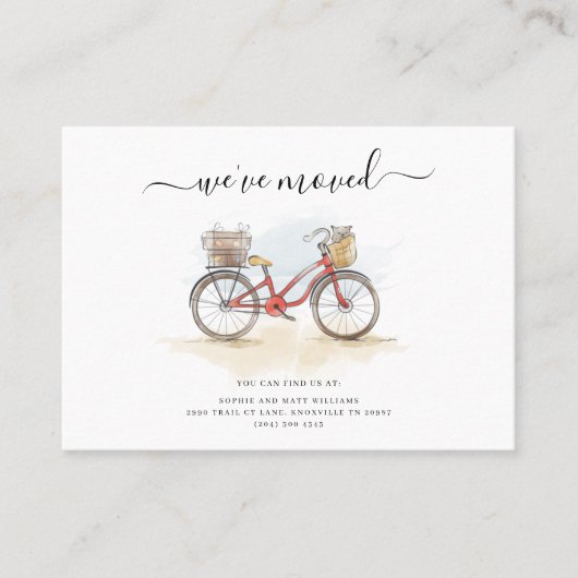 引っ越しましたBohoシック動エレガント動のお知らせ 名刺 (正面)