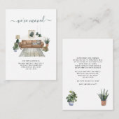 引っ越しましたBohoリビングルームの移動案内 ノートカード (正面/裏面)