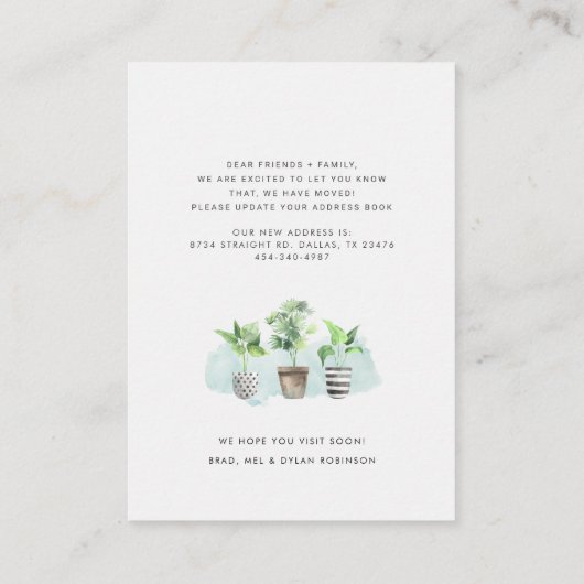 引っ越しましたBoho New Roots Movingのお知らせ 名刺 (裏面)