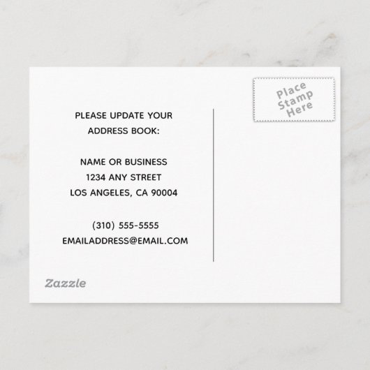 引っ越しましたCityscape新しいアドレス 案内ポストカード (裏面)