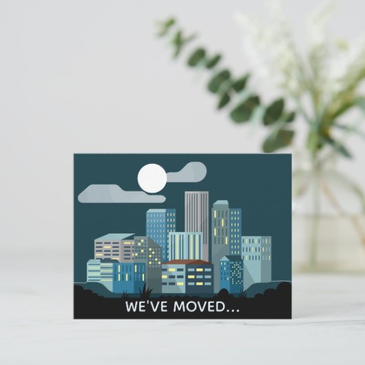 引っ越しましたCityscape新しいアドレス 案内ポストカード (スタンド正面)