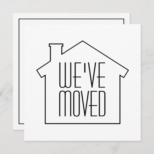 引っ越しましたKraft新モダンしいアドレス変更の移動 案内状 (正面/裏面)