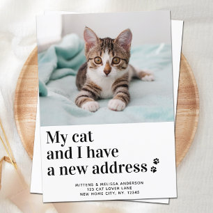 引っ越しましたMy Cat I New Address Pet Photo Moving 案内状