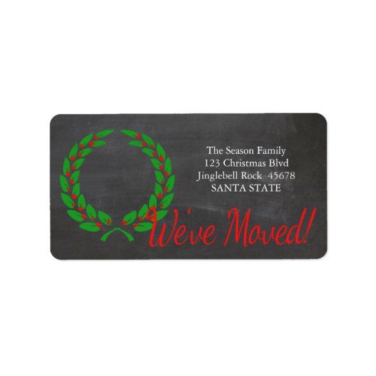 引っ越しましたXマスリースホリデーラベル ラベル (正面)