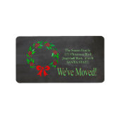 引っ越しましたx-masのリースの休日のラベル ラベル (正面)