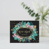 引っ越しをしました |熱帯金ゴールド葉の移動 ポストカード (スタンド正面)