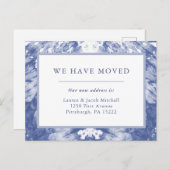 引っ越しをしました |青色の絞り染め引っ越しのお知らせ ポストカード (正面/裏面)