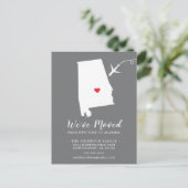 引っ越しアナウンス州アラバマはがき ポストカード (スタンド正面)