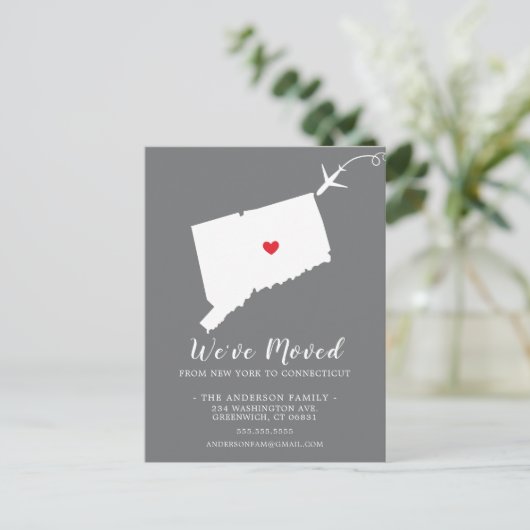 引っ越しアナウンス州コネチカットポストカード ポストカード (スタンド正面)