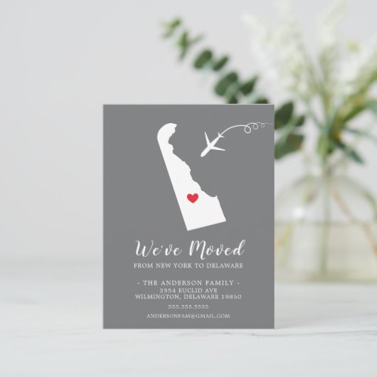 引っ越しアナウンス州デラウェアポストカード ポストカード (スタンド正面)