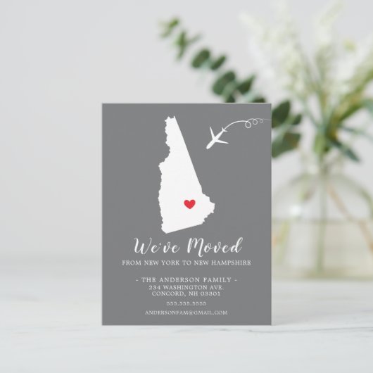 引っ越しアナウンス州ニューハンプシャーポストカード ポストカード (スタンド正面)