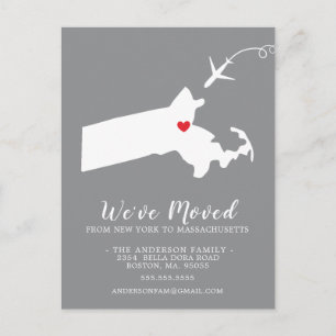 引っ越しアナウンス州マサチューセッツ郵便カード ポストカード