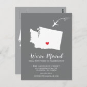 引っ越しアナウンス州ワシントン ポストカード (正面/裏面)