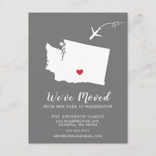 引っ越しアナウンス州ワシントン ポストカード