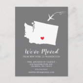 引っ越しアナウンス州ワシントン ポストカード (正面)