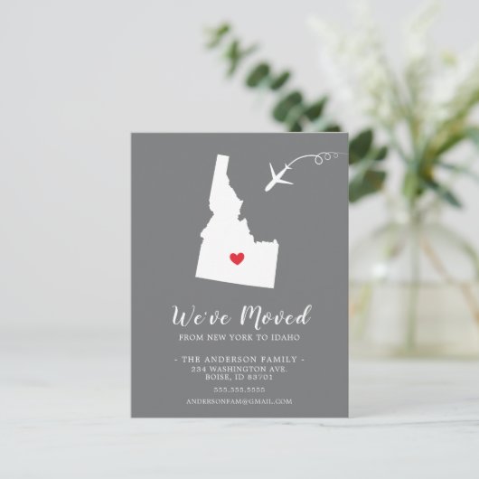 引っ越しアナウンス州IDAHOポストカード ポストカード (スタンド正面)