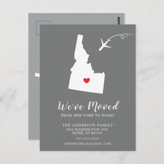 引っ越しアナウンス州IDAHOポストカード ポストカード (正面/裏面)