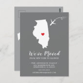 引っ越しアナウンス州ILLINOISポストカード ポストカード (正面/裏面)